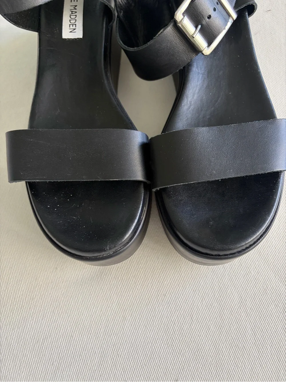 Steve Madden Made in Italy Genuine Leather Platform Sandals Size 8